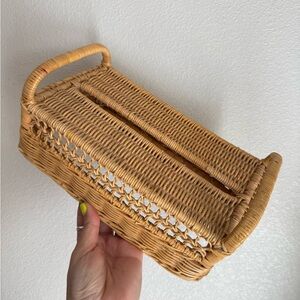 Rattan Wicker Tissue Box Cover Dispenser‎ – Boho Coastal Rectangular